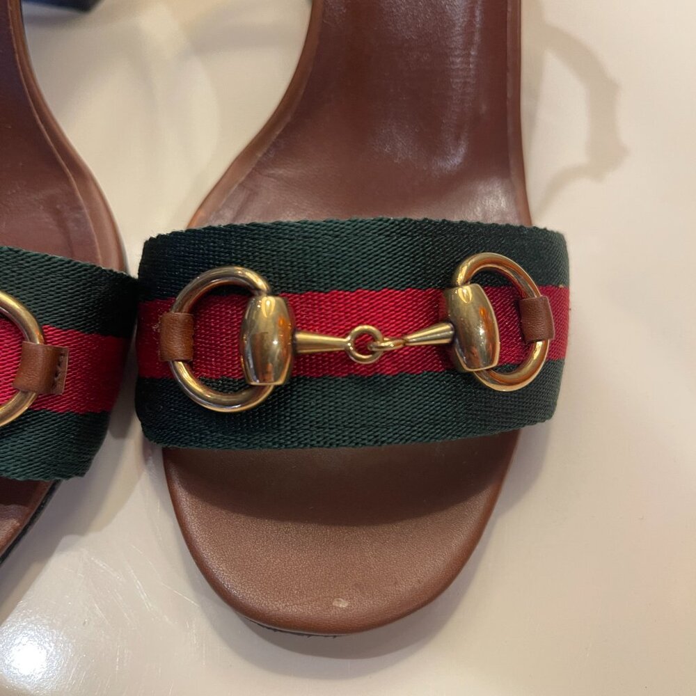 Gucci NS NYLON LIFFORD V.R.V / CUIR SANDALS 36 1/2 - Picture 4 of 16